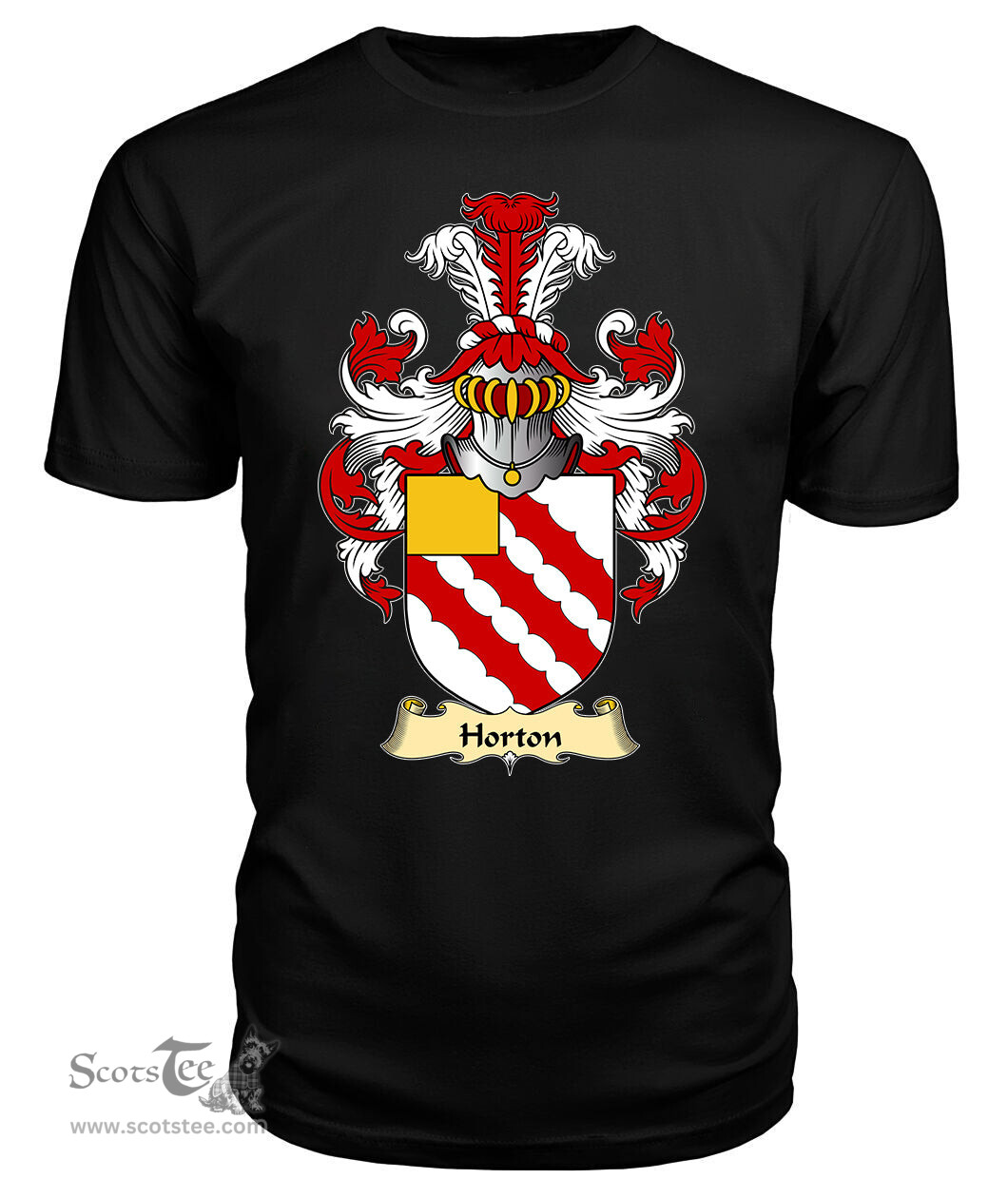 Horton (of Tre-gwynt, Granston, Pembrokeshire) Coat Of Arms Family Crest Wales V23 T Shirt ScotsTee Shop