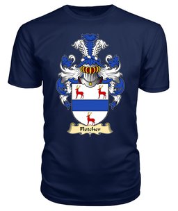 Fletcher (of Treborth, Caernarfonshire) Coat Of Arms Family Crest Wales V23 T Shirt ScotsTee Shop