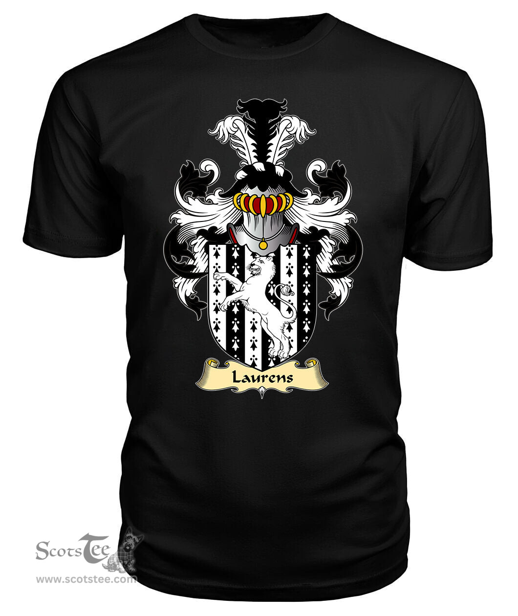Laurens (AP WILLIAM AP DAFYDD) Coat Of Arms Family Crest Wales V23 T Shirt ScotsTee Shop