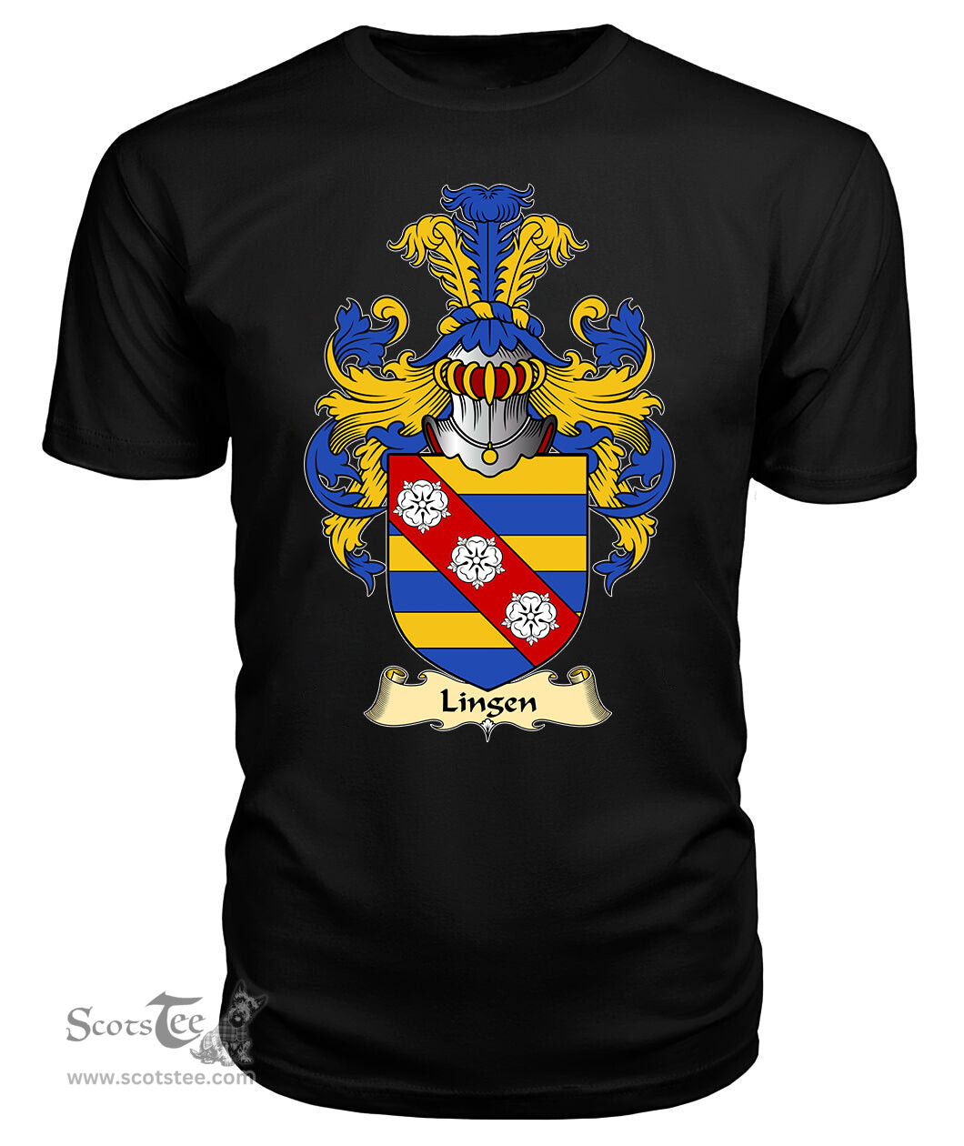 Lingen (of Lingen, Herefordshire) Coat Of Arms Family Crest Wales V23 T Shirt ScotsTee Shop