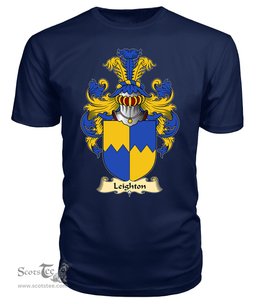 Leighton (of Leighton, Shropshire) Coat Of Arms Family Crest Wales V23 T Shirt ScotsTee Shop