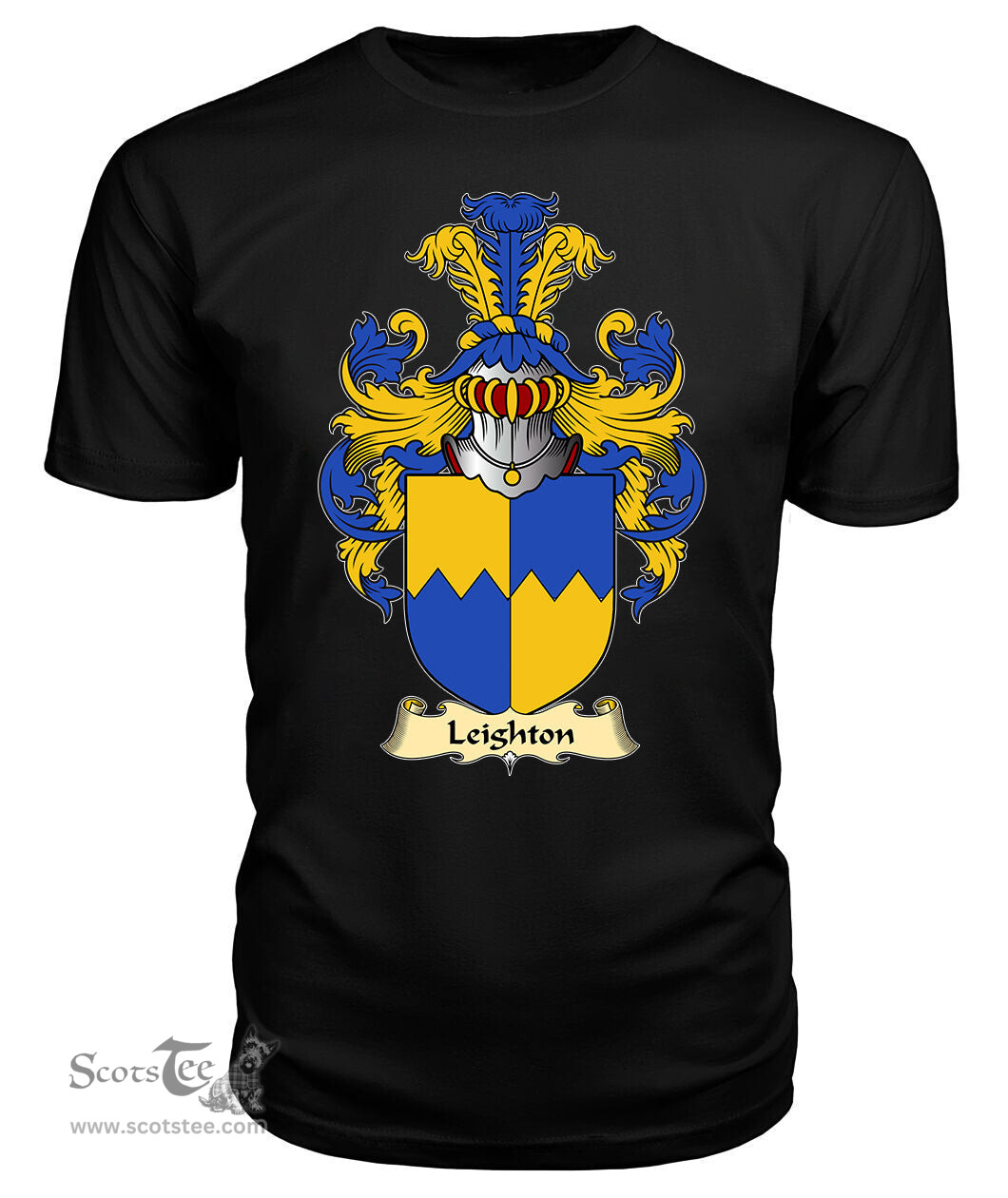 Leighton (of Leighton, Shropshire) Coat Of Arms Family Crest Wales V23 T Shirt ScotsTee Shop