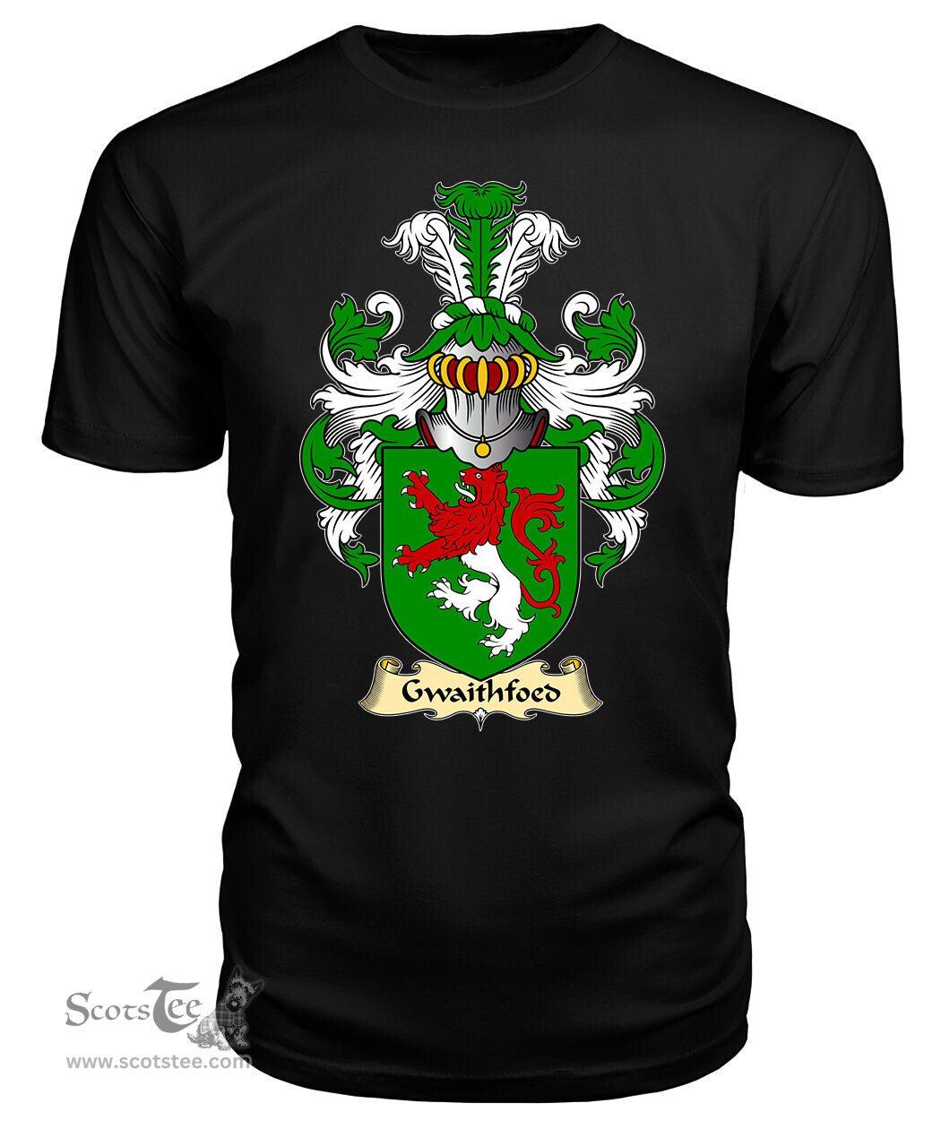 Gwaithfoed (of Powys) Coat Of Arms Family Crest Wales V23 T Shirt ScotsTee Shop