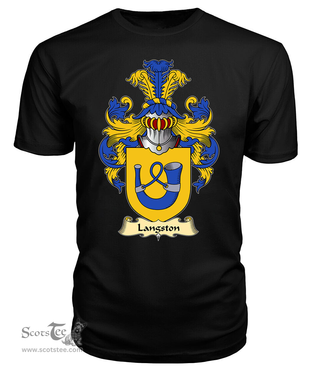 Langston (of Langiston, Monmouthshire) Coat Of Arms Family Crest Wales V23 T Shirt ScotsTee Shop