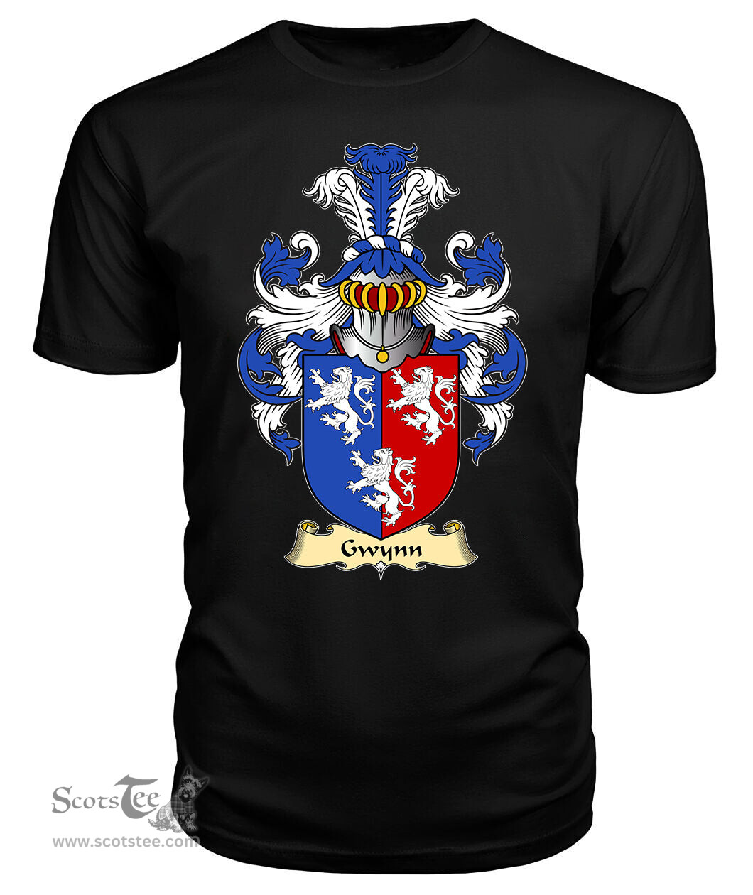 Gwynn (of Glamorganshire) Coat Of Arms Family Crest Wales V23 T Shirt ScotsTee Shop