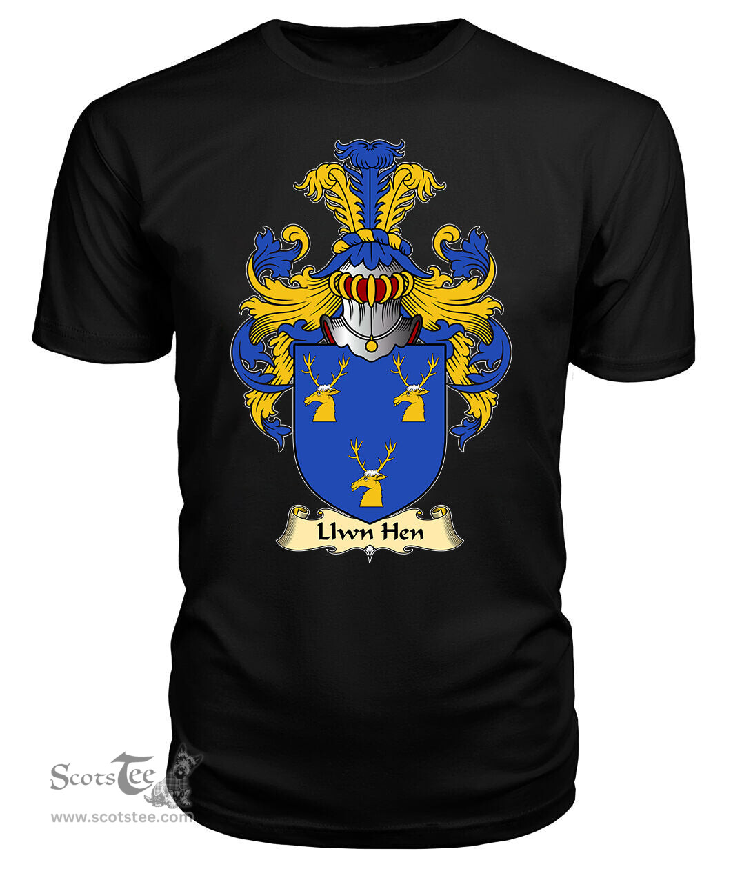 Llwn Hen (ancestor of Gwynfardd) Coat Of Arms Family Crest Wales V23 T Shirt ScotsTee Shop