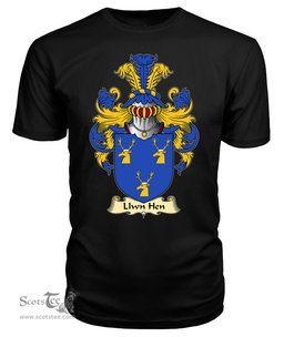 Llwn Hen (ancestor of Gwynfardd) Coat Of Arms Family Crest Wales V23 T Shirt ScotsTee Shop