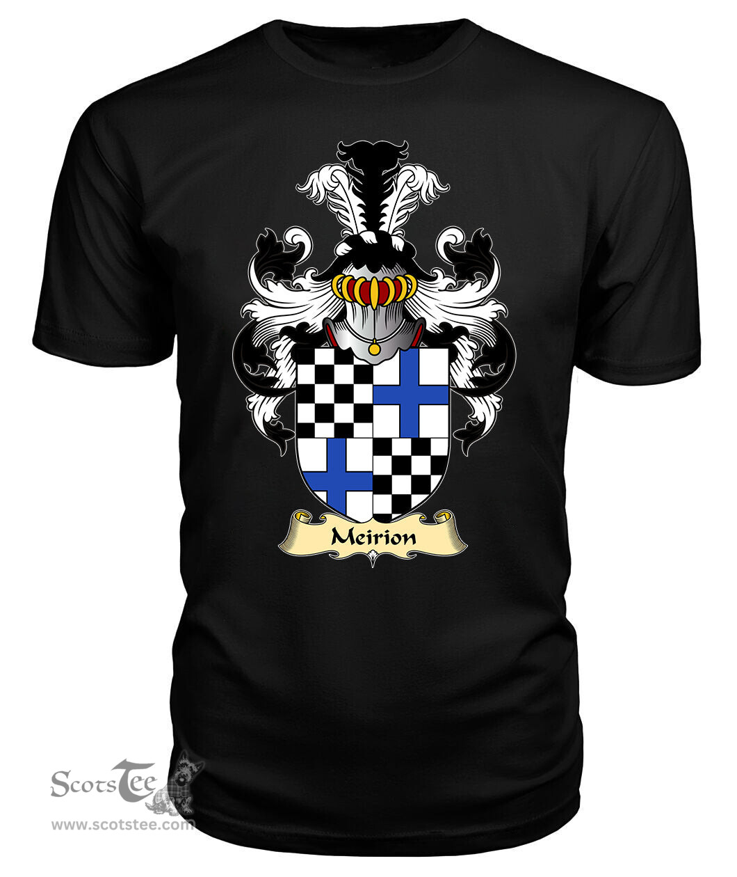 Meirion (MEIRIONNYDD) Coat Of Arms Family Crest Wales V23 T Shirt ScotsTee Shop