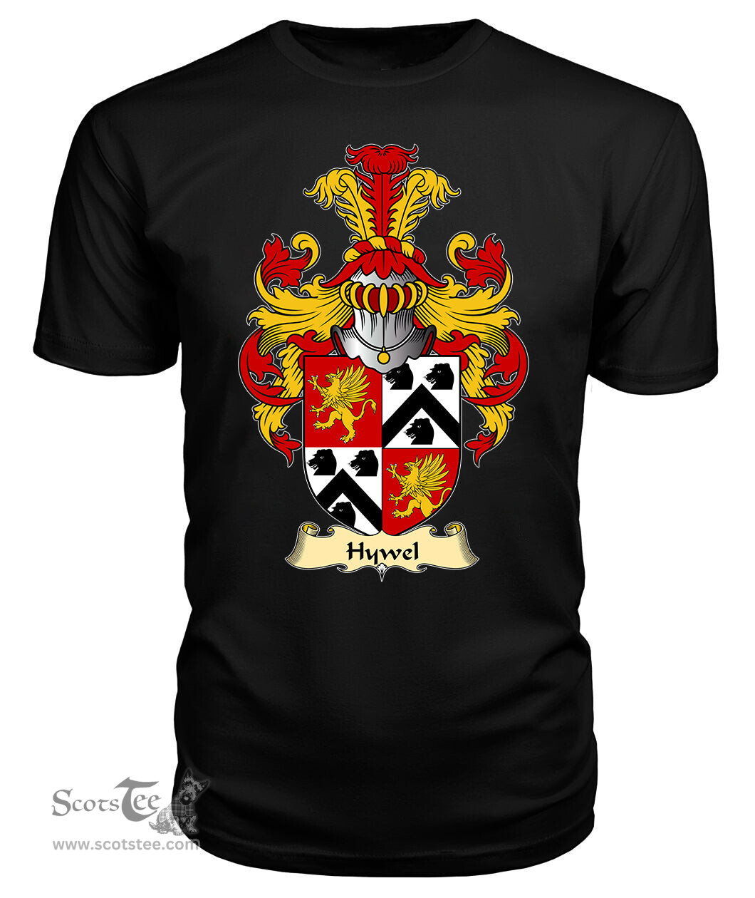 Hywel (AP DAFYDD AP THOMAS) Coat Of Arms Family Crest Wales V23 T Shirt ScotsTee Shop