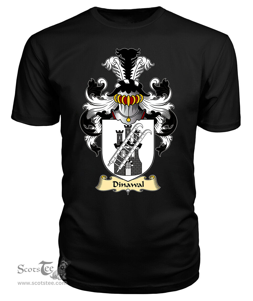 Dinawal (Descended from Tydwal Gloff) Coat Of Arms Family Crest Wales V23 T Shirt ScotsTee Shop