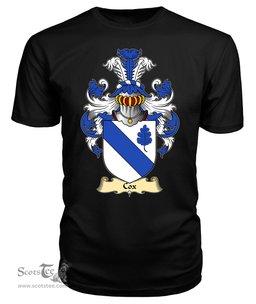 Cox (of Norton, Monmouthshire) Coat Of Arms Family Crest Wales V23 T Shirt ScotsTee Shop