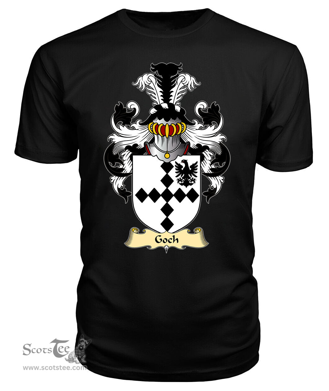 Goch (or Gough-of Wodberye, Devonshire) Coat Of Arms Family Crest Wales V23 T Shirt ScotsTee Shop