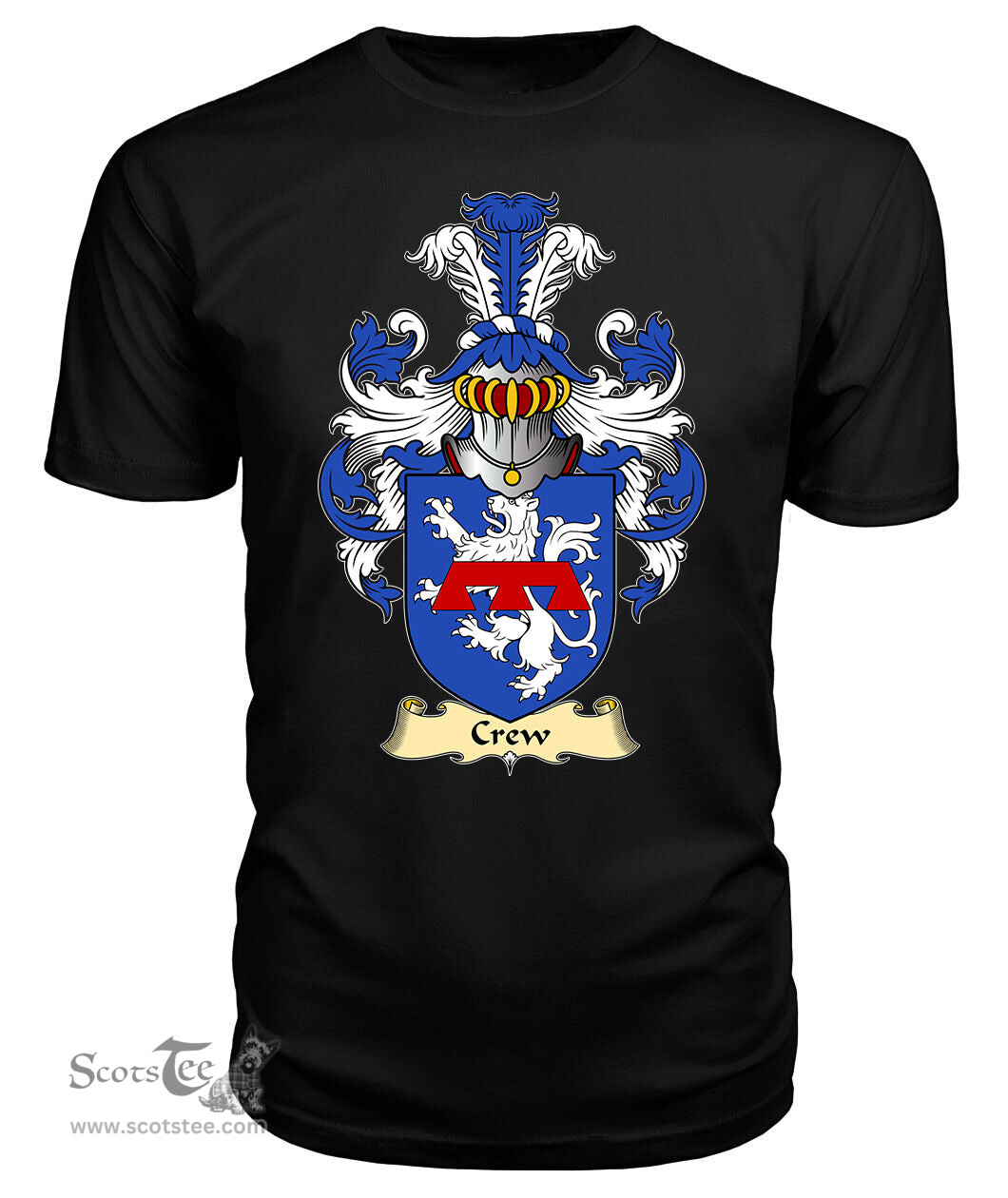 Crew (of Holt, Denbighshire) Coat Of Arms Family Crest Wales V23 T Shirt ScotsTee Shop