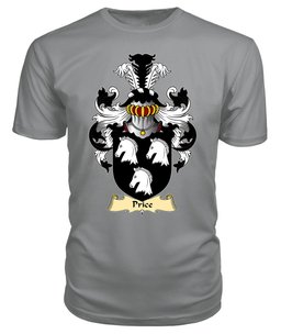Price (of Aberbechan, Llanllwchaearn, Montgomeryshire) Coat Of Arms Family Crest Wales V23 T Shirt ScotsTee Shop