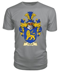 Powell (of Rhiwabon, Denbighshire) Coat Of Arms Family Crest Wales V23 T Shirt ScotsTee Shop