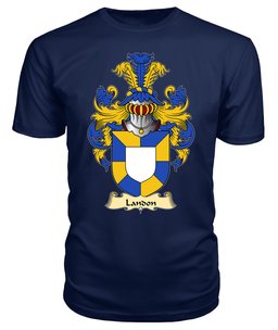 Landon (lords of Llanddewi, Monmouthshire) Coat Of Arms Family Crest Wales V23 T Shirt ScotsTee Shop