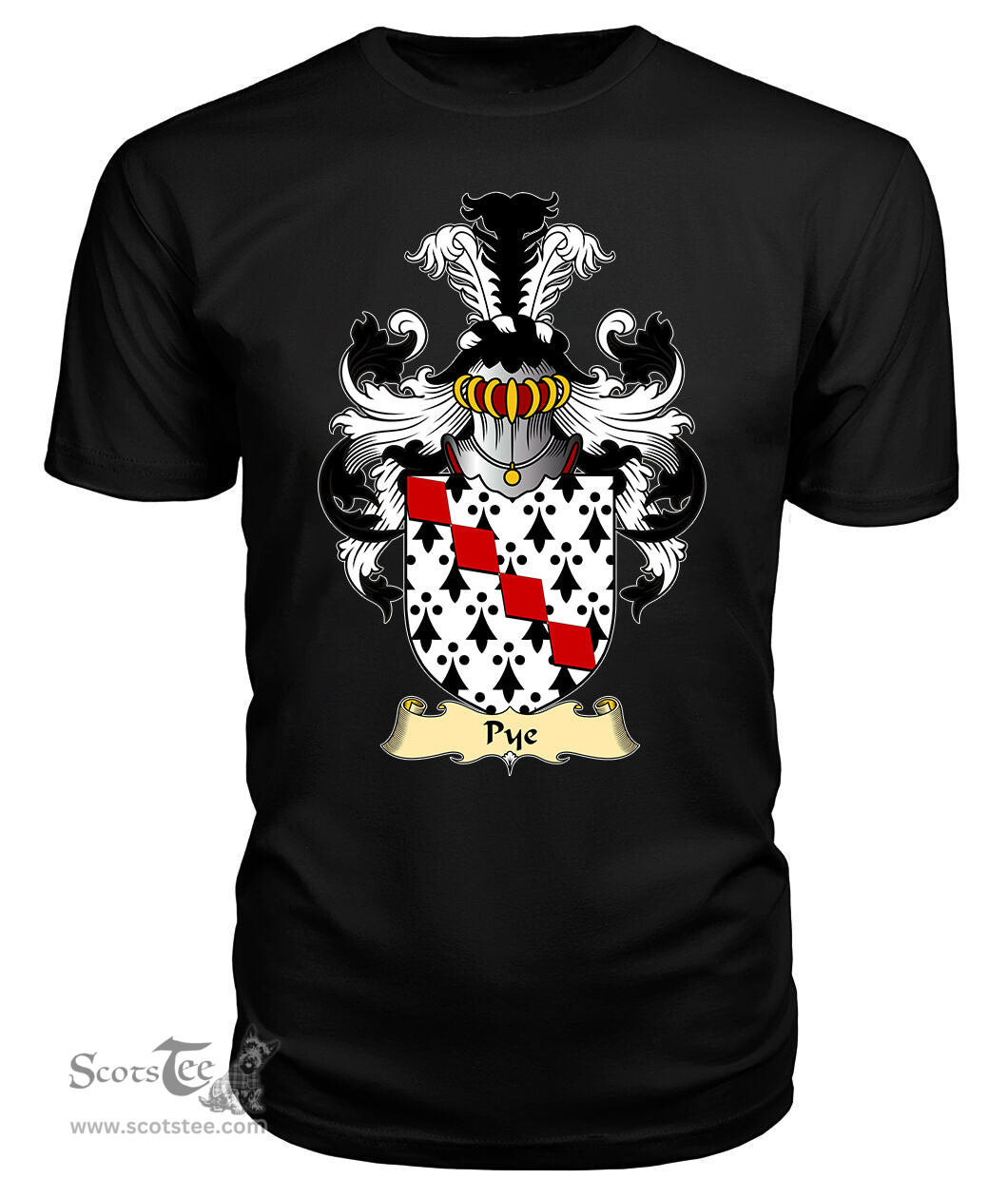 Pye (of Herefordshire) Coat Of Arms Family Crest Wales V23 T Shirt ScotsTee Shop