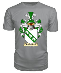 Myddleton (of Gwenynog, Denbighshire) Coat Of Arms Family Crest Wales V23 T Shirt ScotsTee Shop