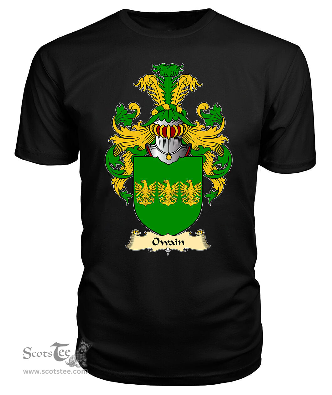 Owain (GWYNEDD) Coat Of Arms Family Crest Wales V23 T Shirt ScotsTee Shop