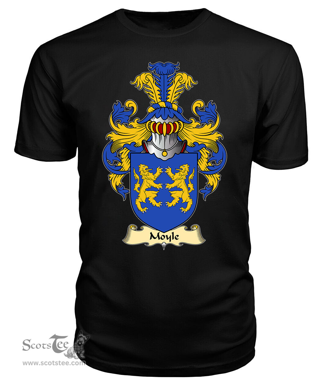 Moyle (or Mule of Ruthin, Denbighshire) Coat Of Arms Family Crest Wales V23 T Shirt ScotsTee Shop