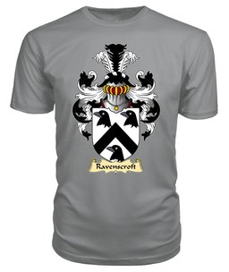 Ravenscroft (of Bretton, Hawarden, Flint) Coat Of Arms Family Crest Wales V23 T Shirt ScotsTee Shop