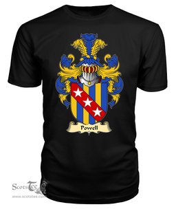 Powell (or POUUEL-Sir Hywel, ap Hywel) Coat Of Arms Family Crest Wales V23 T Shirt ScotsTee Shop