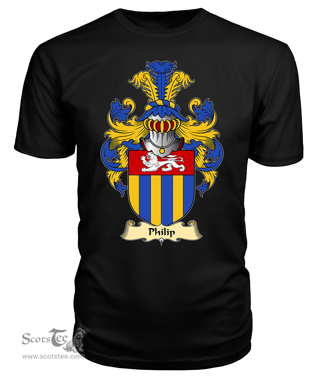 Philip (Sir, AP RHYS, Breconshire) Coat Of Arms Family Crest Wales V23 T Shirt ScotsTee Shop
