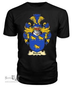 Rhidrid (AB YNYR, AP JONAS AP GRONWY) Coat Of Arms Family Crest Wales V23 T Shirt ScotsTee Shop