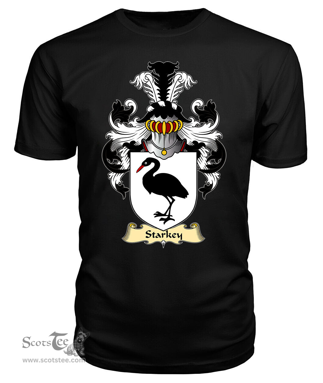 Starkey (of Cheshire) Coat Of Arms Family Crest Wales V23 T Shirt ScotsTee Shop
