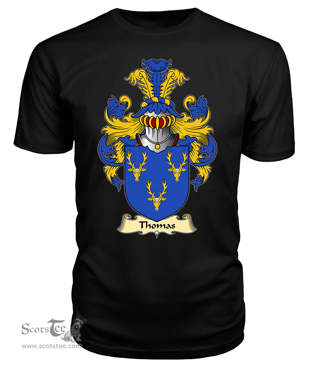 Thomas (AP DAFYDD AP GRUFFUDD) Coat Of Arms Family Crest Wales V23 T Shirt ScotsTee Shop