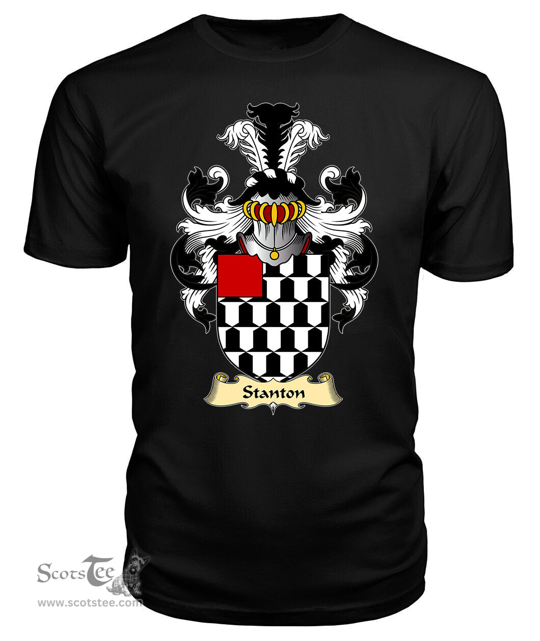Stanton (or STAUNTON, Pembrokeshire) Coat Of Arms Family Crest Wales V23 T Shirt ScotsTee Shop