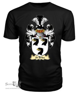 St Bride (of Pembrokeshire) Coat Of Arms Family Crest Wales V23 T Shirt ScotsTee Shop