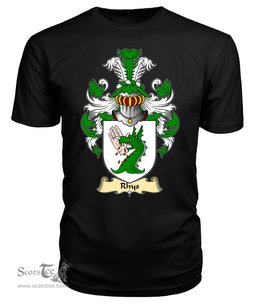 Rhys (GOCH OF YSTRAD YW) Coat Of Arms Family Crest Wales V23 T Shirt ScotsTee Shop