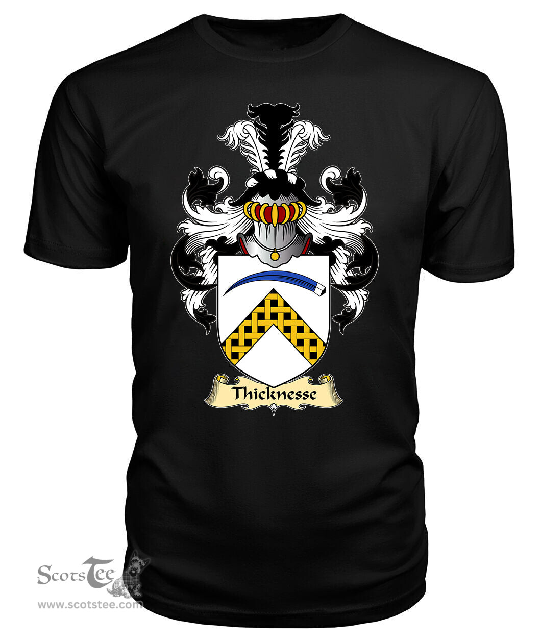 Thicknesse (of Beaumaris, Anglesey) Coat Of Arms Family Crest Wales V23 T Shirt ScotsTee Shop