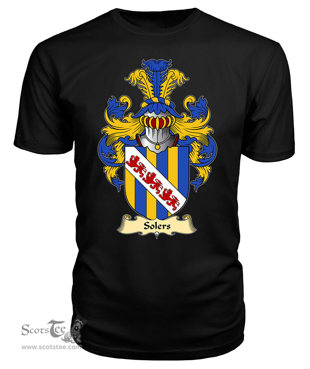 Solers (of Breconshire) Coat Of Arms Family Crest Wales V23 T Shirt ScotsTee Shop