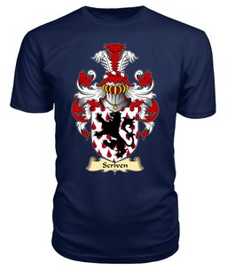 Scriven (of Frodesley, Shropshire) Coat Of Arms Family Crest Wales V23 T Shirt ScotsTee Shop