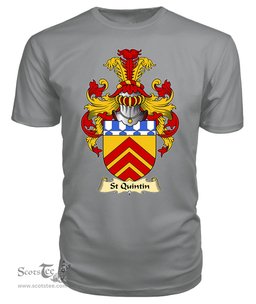 St Quintin (of Tal-y-fan, Glamorgan) Coat Of Arms Family Crest Wales V23 T Shirt ScotsTee Shop
