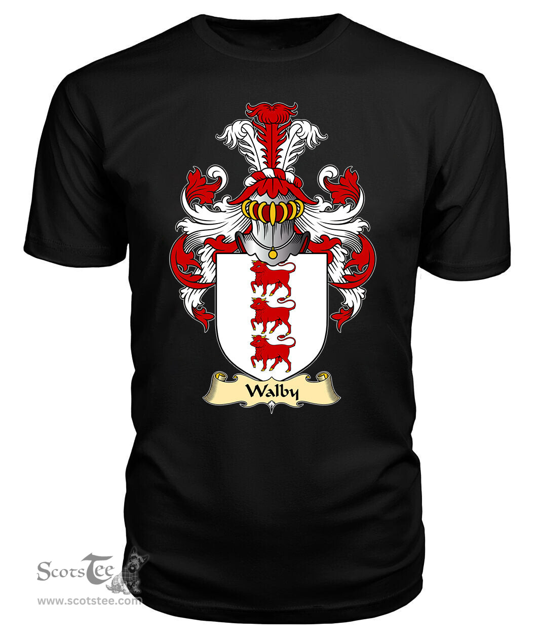 Walby (of Breconshire) Coat Of Arms Family Crest Wales V23 T Shirt ScotsTee Shop