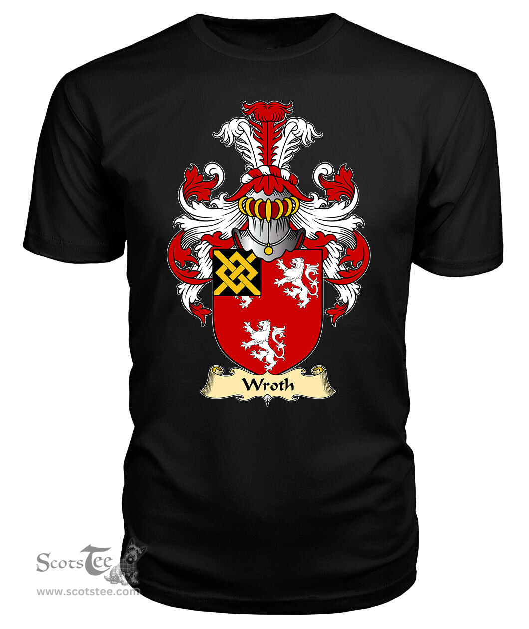 Wroth (of Abergavenny, Monmouthshire) Coat Of Arms Family Crest Wales V23 T Shirt ScotsTee Shop