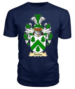 Tomlyn (lord of Llanllywel, Montgomeryshire) Coat Of Arms Family Crest Wales V23 T Shirt ScotsTee Shop
