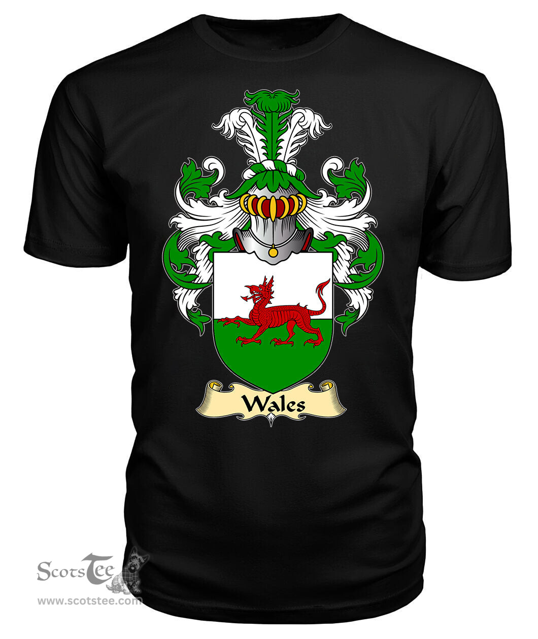 Wales National Coat Of Arms Family Crest Wales V23 T Shirt ScotsTee Shop