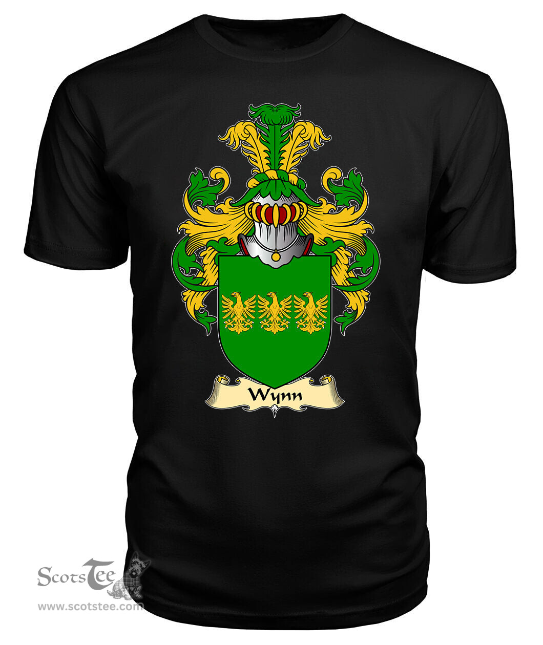 Wynn (of Gwydir, Caernonfonshire) Coat Of Arms Family Crest Wales V23 T Shirt ScotsTee Shop