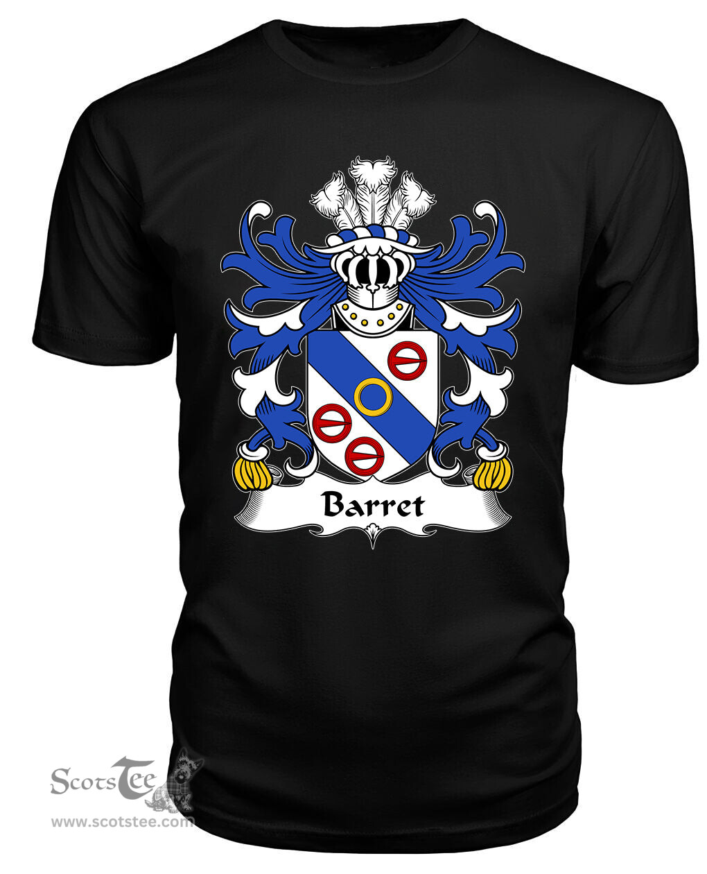 ScotsTee Barret Coat Of Arms Family Crest Welsh Armorial T Shirt