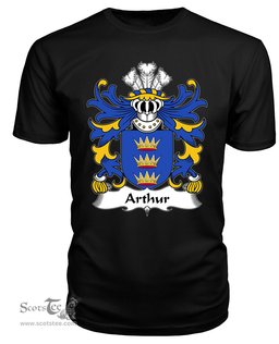 ScotsTee Arthur II (ab uthr pendragon-King Arthur) Coat Of Arms Family Crest Welsh Armorial T Shirt
