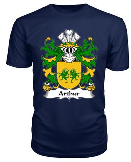 ScotsTee Arthur I (ab uthr pendragon-King Arthur) Coat Of Arms Family Crest Welsh Armorial T Shirt