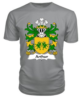 ScotsTee Arthur I (ab uthr pendragon-King Arthur) Coat Of Arms Family Crest Welsh Armorial T Shirt