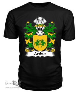 ScotsTee Arthur I (ab uthr pendragon-King Arthur) Coat Of Arms Family Crest Welsh Armorial T Shirt
