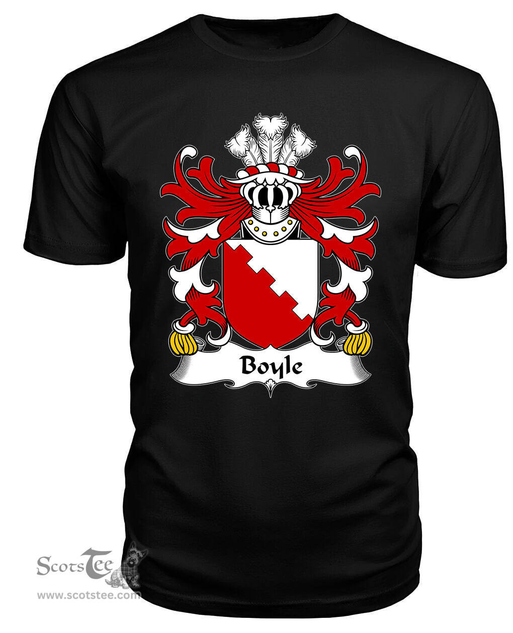 ScotsTee Boyle (Herefordshire, m. Hywel Gwyn) Coat Of Arms Family Crest Welsh Armorial T Shirt