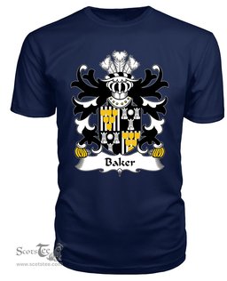 ScotsTee Baker (of Abergavenny) Coat Of Arms Family Crest Welsh Armorial T Shirt