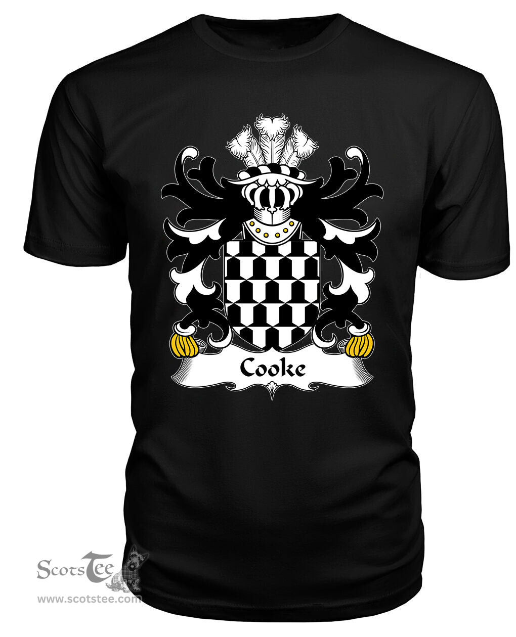 ScotsTee Cooke (Sir Walter, through marriage) Coat Of Arms Family Crest Welsh Armorial T Shirt